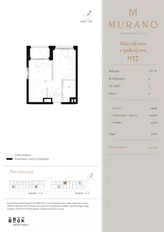 1 pokój, apartament 34,05 m², piętro 2, oferta nr M057, Murano, Warszawa, Śródmieście, Muranów, ul. Mordechaja Anielewicza 15A