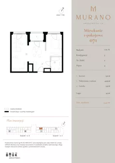 1 pokój, mieszkanie 53,42 m², piętro 4, oferta nr M071, Murano, Warszawa, Śródmieście, Muranów, ul. Mordechaja Anielewicza 15A