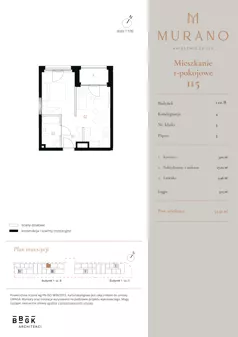 1 pokój, apartament 34,50 m², piętro 3, oferta nr M115, Murano, Warszawa, Śródmieście, Muranów, ul. Mordechaja Anielewicza 15A