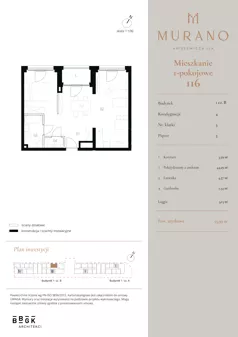 1 pokój, mieszkanie 53,99 m², piętro 3, oferta nr M116, Murano, Warszawa, Śródmieście, Muranów, ul. Mordechaja Anielewicza 15A