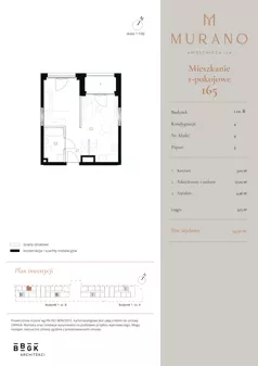 1 pokój, mieszkanie 34,50 m², piętro 3, oferta nr M165, Murano, Warszawa, Śródmieście, Muranów, ul. Mordechaja Anielewicza 15A