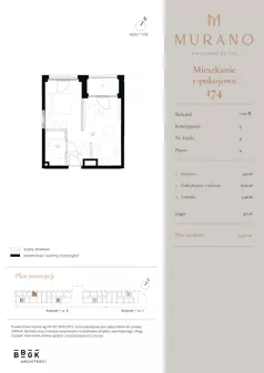 1 pokój, apartament 34,50 m², piętro 4, oferta nr M174, Murano, Warszawa, Śródmieście, Muranów, ul. Mordechaja Anielewicza 15A