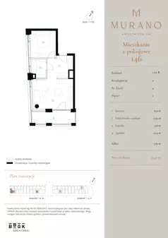 2 pokoje, mieszkanie 39,97 m², piętro 1, oferta nr M146, Murano, Warszawa, Śródmieście, Muranów, ul. Mordechaja Anielewicza 15A