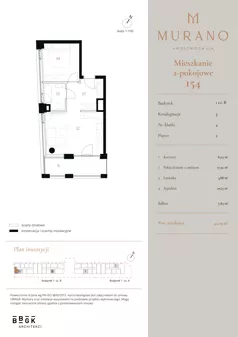 2 pokoje, mieszkanie 40,09 m², piętro 2, oferta nr M154, Murano, Warszawa, Śródmieście, Muranów, ul. Mordechaja Anielewicza 15A