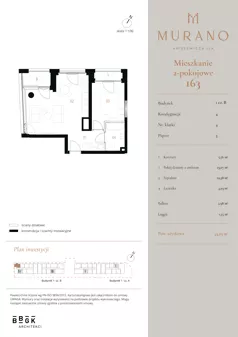 2 pokoje, mieszkanie 43,29 m², piętro 3, oferta nr M163, Murano, Warszawa, Śródmieście, Muranów, ul. Mordechaja Anielewicza 15A