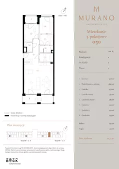 3 pokoje, mieszkanie 81,22 m², piętro 1, oferta nr M050, Murano, Warszawa, Śródmieście, Muranów, ul. Mordechaja Anielewicza 15A
