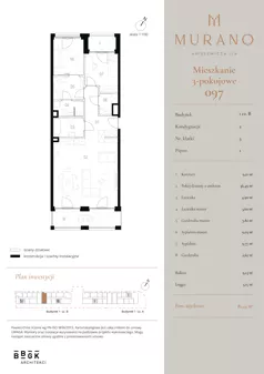 3 pokoje, mieszkanie 81,44 m², piętro 1, oferta nr M097, Murano, Warszawa, Śródmieście, Muranów, ul. Mordechaja Anielewicza 15A
