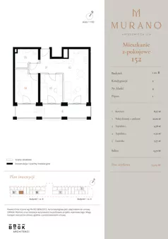 3 pokoje, mieszkanie 55,04 m², piętro 1, oferta nr M152, Murano, Warszawa, Śródmieście, Muranów, ul. Mordechaja Anielewicza 15A