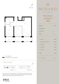 3 pokoje, mieszkanie 55,32 m², piętro 3, oferta nr M168, Murano, Warszawa, Śródmieście, Muranów, ul. Mordechaja Anielewicza 15A