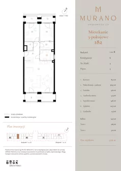 3 pokoje, mieszkanie 77,81 m², piętro 5, oferta nr M182, Murano, Warszawa, Śródmieście, Muranów, ul. Mordechaja Anielewicza 15A