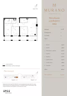 4 pokoje, mieszkanie 79,46 m², piętro 1, oferta nr M102, Murano, Warszawa, Śródmieście, Muranów, ul. Mordechaja Anielewicza 15A