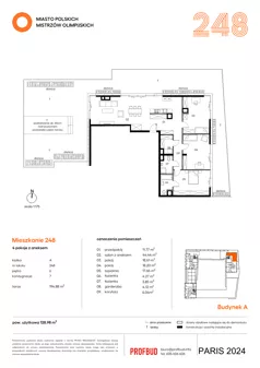 4 pokoje, mieszkanie 128,98 m², piętro 6, oferta nr 248, Miasto Polskich Mistrzów Olimpijskich II - Paryż, Mysiadło, ul. Olimpijska