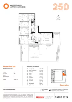 5 pokoi, mieszkanie 162,34 m², piętro 6, oferta nr 250, Miasto Polskich Mistrzów Olimpijskich II - Paryż, Mysiadło, ul. Olimpijska