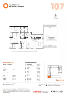 5 pokoi, mieszkanie 154,47 m², piętro 6, oferta nr 107, Miasto Polskich Mistrzów Olimpijskich II - Paryż, Mysiadło, ul. Olimpijska