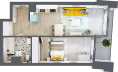 2 pokoje, mieszkanie 47,82 m², piętro 3, oferta nr B.A025, Miasto Polskich Mistrzów Olimpijskich - Paryż, Mysiadło, ul. Olimpijska