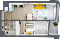 2 pokoje, mieszkanie 44,83 m², piętro 5, oferta nr B.A045, Miasto Polskich Mistrzów Olimpijskich - Paryż, Mysiadło, ul. Olimpijska