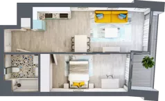 2 pokoje, mieszkanie 45,04 m², piętro 5, oferta nr B.A046, Miasto Polskich Mistrzów Olimpijskich - Paryż, Mysiadło, ul. Olimpijska