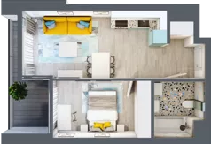 2 pokoje, mieszkanie 37,93 m², piętro 5, oferta nr B.A049, Miasto Polskich Mistrzów Olimpijskich - Paryż, Mysiadło, ul. Olimpijska