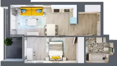 2 pokoje, mieszkanie 44,74 m², piętro 4, oferta nr B.B074, Miasto Polskich Mistrzów Olimpijskich - Paryż, Mysiadło, ul. Olimpijska