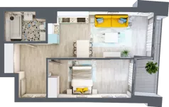 2 pokoje, mieszkanie 45,79 m², piętro 4, oferta nr B.B077, Miasto Polskich Mistrzów Olimpijskich - Paryż, Mysiadło, ul. Olimpijska