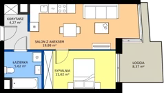 2 pokoje, mieszkanie 41,39 m², piętro 5, oferta nr 239, Miasto Polskich Mistrzów Olimpijskich II - Paryż, Mysiadło, ul. Olimpijska