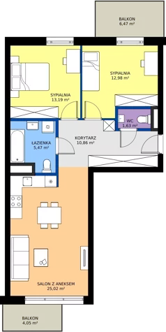 3 pokoje, mieszkanie 69,15 m², piętro 4, oferta nr 124, Miasto Polskich Mistrzów Olimpijskich II - Paryż, Mysiadło, ul. Olimpijska