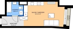 1 pokój, mieszkanie 32,03 m², piętro 3, oferta nr 022, Miasto Polskich Mistrzów Olimpijskich II - Paryż, Mysiadło, ul. Olimpijska