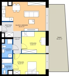 3 pokoje, mieszkanie 73,52 m², piętro 6, oferta nr 249, Miasto Polskich Mistrzów Olimpijskich II - Paryż, Mysiadło, ul. Olimpijska