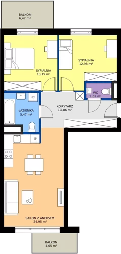 3 pokoje, mieszkanie 69,07 m², piętro 3, oferta nr 140, Miasto Polskich Mistrzów Olimpijskich II - Paryż, Mysiadło, ul. Olimpijska