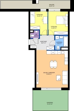 3 pokoje, mieszkanie 70,77 m², piętro 1, oferta nr 251, Miasto Polskich Mistrzów Olimpijskich II - Paryż, Mysiadło, ul. Olimpijska