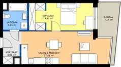 2 pokoje, mieszkanie 46,16 m², piętro 4, oferta nr 181, Miasto Polskich Mistrzów Olimpijskich II - Paryż, Mysiadło, ul. Olimpijska