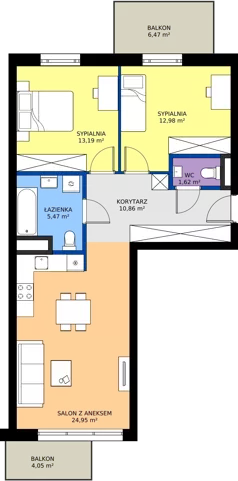 3 pokoje, mieszkanie 69,07 m², piętro 4, oferta nr 144, Miasto Polskich Mistrzów Olimpijskich II - Paryż, Mysiadło, ul. Olimpijska