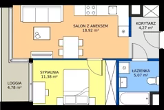 2 pokoje, mieszkanie 39,64 m², piętro 3, oferta nr 167, Miasto Polskich Mistrzów Olimpijskich II - Paryż, Mysiadło, ul. Olimpijska