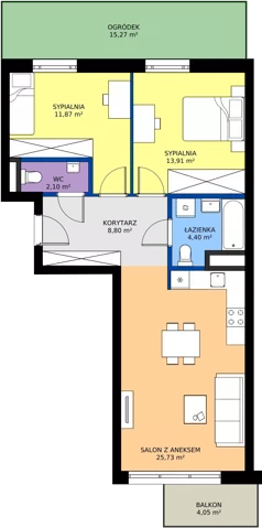 3 pokoje, mieszkanie 66,81 m², piętro 1, oferta nr 129, Miasto Polskich Mistrzów Olimpijskich II - Paryż, Mysiadło, ul. Olimpijska