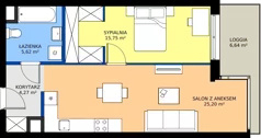 2 pokoje, mieszkanie 50,84 m², piętro 1, oferta nr 198, Miasto Polskich Mistrzów Olimpijskich II - Paryż, Mysiadło, ul. Olimpijska