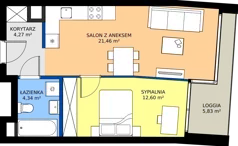2 pokoje, mieszkanie 42,67 m², piętro 4, oferta nr 035, Miasto Polskich Mistrzów Olimpijskich II - Paryż, Mysiadło, ul. Olimpijska