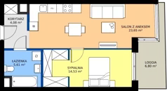 2 pokoje, mieszkanie 47,87 m², piętro 4, oferta nr 230, Miasto Polskich Mistrzów Olimpijskich II - Paryż, Mysiadło, ul. Olimpijska
