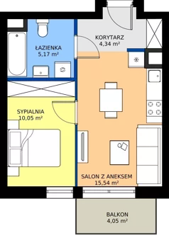 2 pokoje, mieszkanie 35,10 m², piętro 5, oferta nr 147, Miasto Polskich Mistrzów Olimpijskich II - Paryż, Mysiadło, ul. Olimpijska