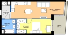 2 pokoje, mieszkanie 50,35 m², piętro 2, oferta nr 160, Miasto Polskich Mistrzów Olimpijskich II - Paryż, Mysiadło, ul. Olimpijska