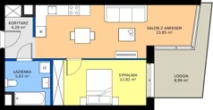 2 pokoje, mieszkanie 46,59 m², piętro 5, oferta nr 190, Miasto Polskich Mistrzów Olimpijskich II - Paryż, Mysiadło, ul. Olimpijska