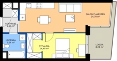 2 pokoje, mieszkanie 48,24 m², piętro 4, oferta nr 180, Miasto Polskich Mistrzów Olimpijskich II - Paryż, Mysiadło, ul. Olimpijska