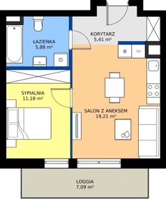 2 pokoje, mieszkanie 41,68 m², piętro 4, oferta nr 274, Miasto Polskich Mistrzów Olimpijskich II - Paryż, Mysiadło, ul. Olimpijska