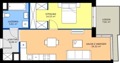 2 pokoje, mieszkanie 48,54 m², piętro 3, oferta nr 220, Miasto Polskich Mistrzów Olimpijskich II - Paryż, Mysiadło, ul. Olimpijska