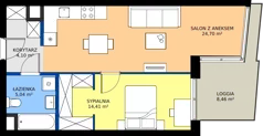 2 pokoje, mieszkanie 48,25 m², piętro 3, oferta nr 170, Miasto Polskich Mistrzów Olimpijskich II - Paryż, Mysiadło, ul. Olimpijska