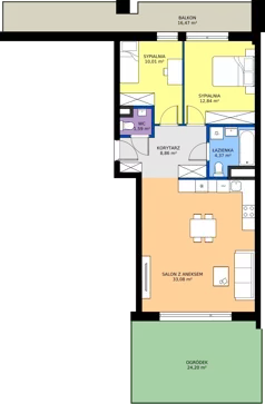 3 pokoje, mieszkanie 66,68 m², piętro 3, oferta nr 215, Miasto Polskich Mistrzów Olimpijskich II - Paryż, Mysiadło, ul. Olimpijska
