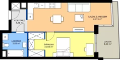 2 pokoje, mieszkanie 50,95 m², piętro 5, oferta nr 243, Miasto Polskich Mistrzów Olimpijskich II - Paryż, Mysiadło, ul. Olimpijska