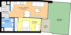 2 pokoje, mieszkanie 38,89 m², piętro 4, oferta nr 176, Miasto Polskich Mistrzów Olimpijskich II - Paryż, Mysiadło, ul. Olimpijska