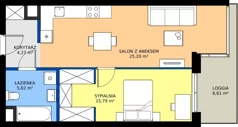 2 pokoje, mieszkanie 50,88 m², piętro 1, oferta nr 199, Miasto Polskich Mistrzów Olimpijskich II - Paryż, Mysiadło, ul. Olimpijska