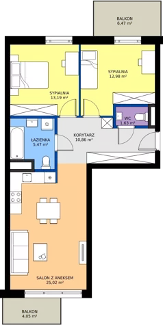 3 pokoje, mieszkanie 69,15 m², piętro 2, oferta nr 116, Miasto Polskich Mistrzów Olimpijskich II - Paryż, Mysiadło, ul. Olimpijska