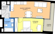 2 pokoje, mieszkanie 42,67 m², piętro 3, oferta nr 024, Miasto Polskich Mistrzów Olimpijskich II - Paryż, Mysiadło, ul. Olimpijska